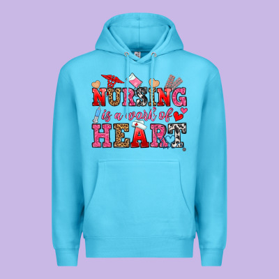 Nursing Is A Work Of Heart Premium Hoodie Designed By Oliviacreatesart