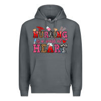 Rock nursing is a work of heart Premium Hoodie - OliviaCreatesArt