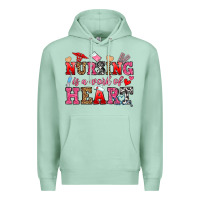 Seafoam nursing is a work of heart Premium Hoodie - OliviaCreatesArt