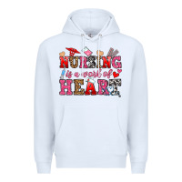 White nursing is a work of heart Premium Hoodie - OliviaCreatesArt