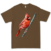 Cacao Northern Cardinal Bird Premium Tee - LillyAllenDesigns