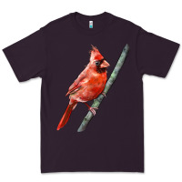 Plum Northern Cardinal Bird Premium Tee - LillyAllenDesigns