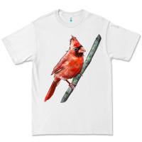White Northern Cardinal Bird Premium Tee - LillyAllenDesigns