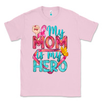 Bubblegum Pink My Mom Is My Hero Breast Cancer Classic Tee - BundleAndBundleShop