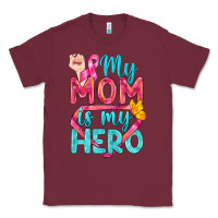 Burgundy My Mom Is My Hero Breast Cancer Classic Tee - BundleAndBundleShop