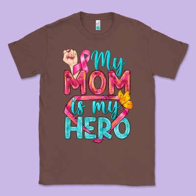 My Mom Is My Hero Breast Cancer Classic Tee Designed By Bundleandbundleshop