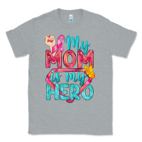 Heather Grey My Mom Is My Hero Breast Cancer Classic Tee - BundleAndBundleShop