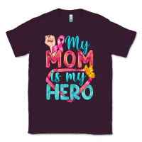 Plum My Mom Is My Hero Breast Cancer Classic Tee - BundleAndBundleShop