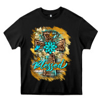 Black western cross blessed lily butterfly Heavy Core Tee - BarkalooDesign