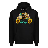 Black bee happy honey comb Premium Hoodie - JahusDesignShop