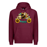 Burgundy bee happy honey comb Premium Hoodie - JahusDesignShop