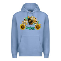 Colony Blue bee happy honey comb Premium Hoodie - JahusDesignShop