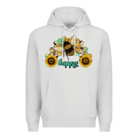Dove Grey bee happy honey comb Premium Hoodie - JahusDesignShop