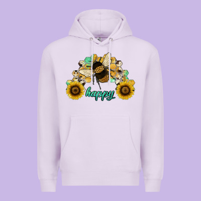 Bee Happy Honey Comb Premium Hoodie Designed By Jahusdesignshop