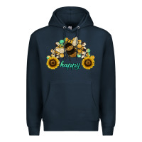 Navy bee happy honey comb Premium Hoodie - JahusDesignShop