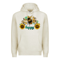 Oatmeal Heather bee happy honey comb Premium Hoodie - JahusDesignShop