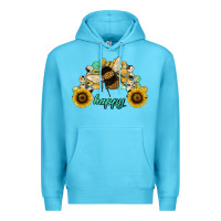 Ocean Blue bee happy honey comb Premium Hoodie - JahusDesignShop