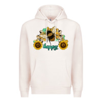 Pale Pink bee happy honey comb Premium Hoodie - JahusDesignShop