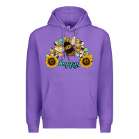 Purple bee happy honey comb Premium Hoodie - JahusDesignShop