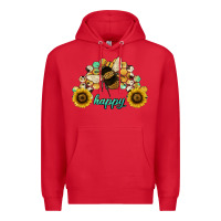Red bee happy honey comb Premium Hoodie - JahusDesignShop