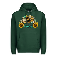 Sports Green bee happy honey comb Premium Hoodie - JahusDesignShop