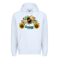 White bee happy honey comb Premium Hoodie - JahusDesignShop