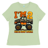 Matcha i'm two this is how i roll monster truck birthday Ladies Tee - Jasminsmagicworld