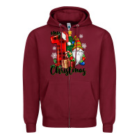 Burgundy my first christmas gnome Zipper Hoodie - CowGirlArtShop
