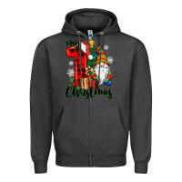 Charcoal Heather my first christmas gnome Zipper Hoodie - CowGirlArtShop
