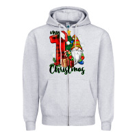 Heather Grey my first christmas gnome Zipper Hoodie - CowGirlArtShop