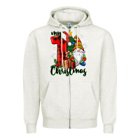 Oatmeal Heather my first christmas gnome Zipper Hoodie - CowGirlArtShop