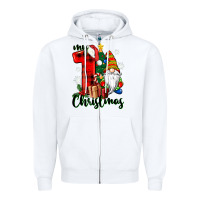 White my first christmas gnome Zipper Hoodie - CowGirlArtShop