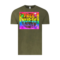 Vintage Olive Free Nurse Hugs LGBTQ+ Tumbler Vintage Tee - BundleAndBundleShop