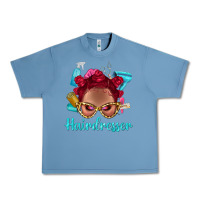 Pebble Blue Afro Bantu Knots Red Hairdresser With Leopard Glasses Bbs Urban Heavy Tee - BundleAndBundleShop