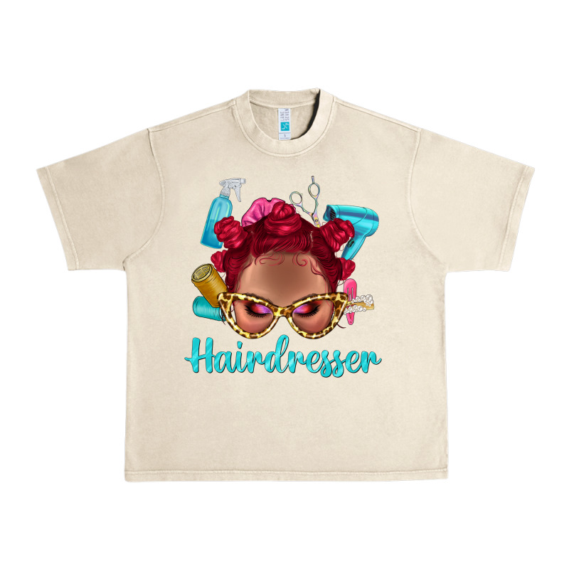 Afro Bantu Knots Red Hairdresser With Leopard Glasses Bbs Urban Heavy Tee by BundleAndBundleShop | Teevron