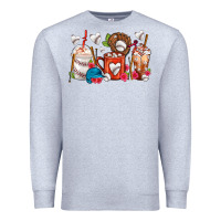 Heather Grey Baseball Coffee Cups Premium Sweatshirt - FaDigitalArtStudio