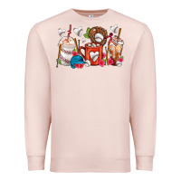 Pale Pink Baseball Coffee Cups Premium Sweatshirt - FaDigitalArtStudio