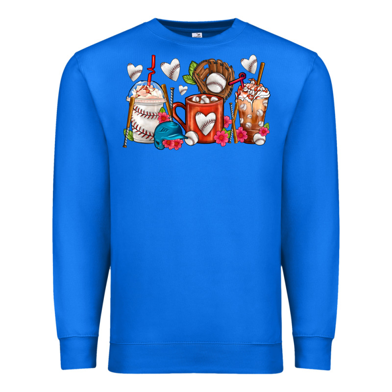 Baseball Coffee Cups Premium Sweatshirt by FaDigitalArtStudio | Teevron