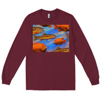 Burgundy California Golden Trout Garibaldi Fish Background Long Sleeve Tee - Bettercallsaul