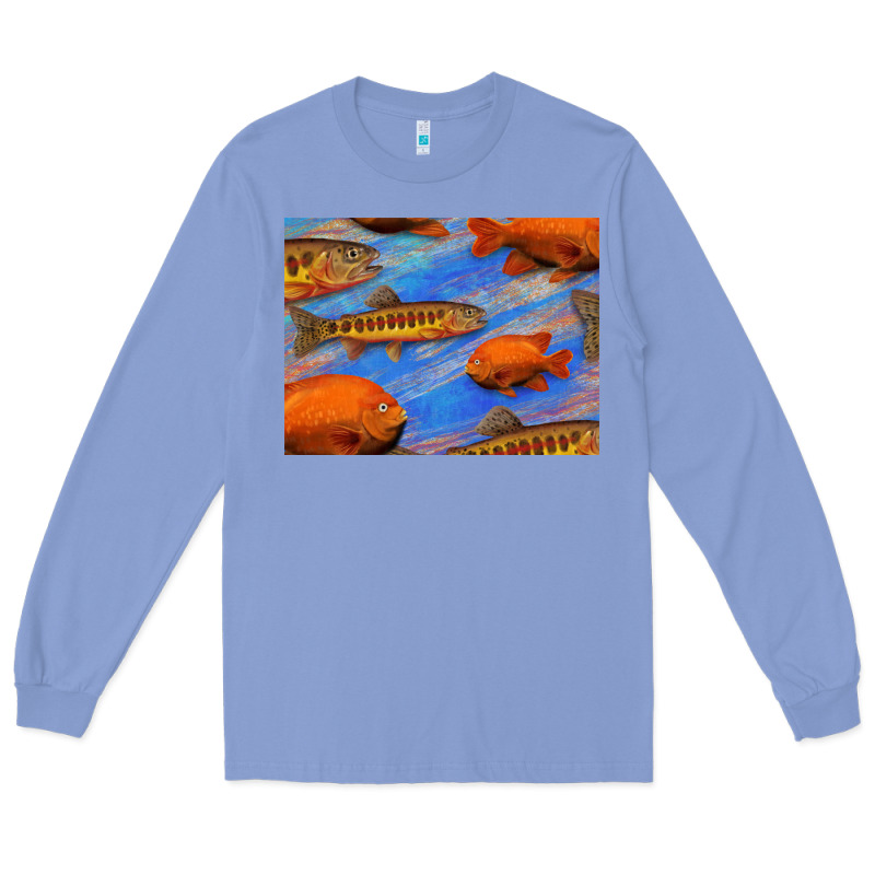 California Golden Trout Garibaldi Fish Background Long Sleeve Tee by Bettercallsaul | Teevron