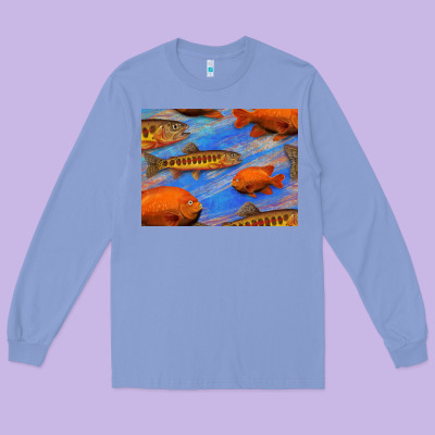 California Golden Trout Garibaldi Fish Background Long Sleeve Tee Designed By Bettercallsaul
