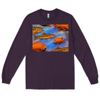 Plum California Golden Trout Garibaldi Fish Background Long Sleeve Tee - Bettercallsaul