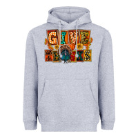 Heather Grey Give Thanks Thanksgiving Heavyweight Hoodie - FaDigitalArtStudio
