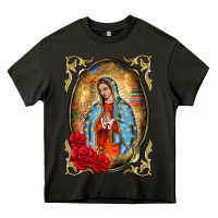 Asphalt our lady of guadalupe frame Heavy Core Tee - BarkalooDesign