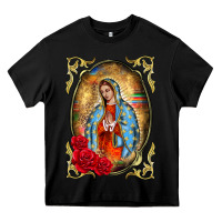 Black our lady of guadalupe frame Heavy Core Tee - BarkalooDesign