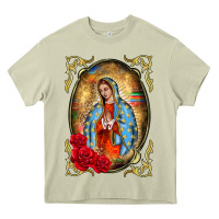 Mossy our lady of guadalupe frame Heavy Core Tee - BarkalooDesign