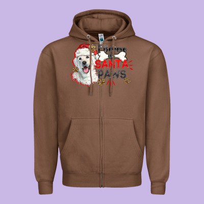 I Believe In Santa Paws Zipper Hoodie Designed By Cowgirlartshop