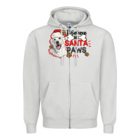 Dove Grey i believe in santa paws Zipper Hoodie - CowGirlArtShop