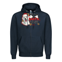 Navy i believe in santa paws Zipper Hoodie - CowGirlArtShop