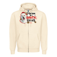 Sandshell i believe in santa paws Zipper Hoodie - CowGirlArtShop